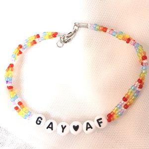 Hand beaded anklet/bracelet LGBTQ+